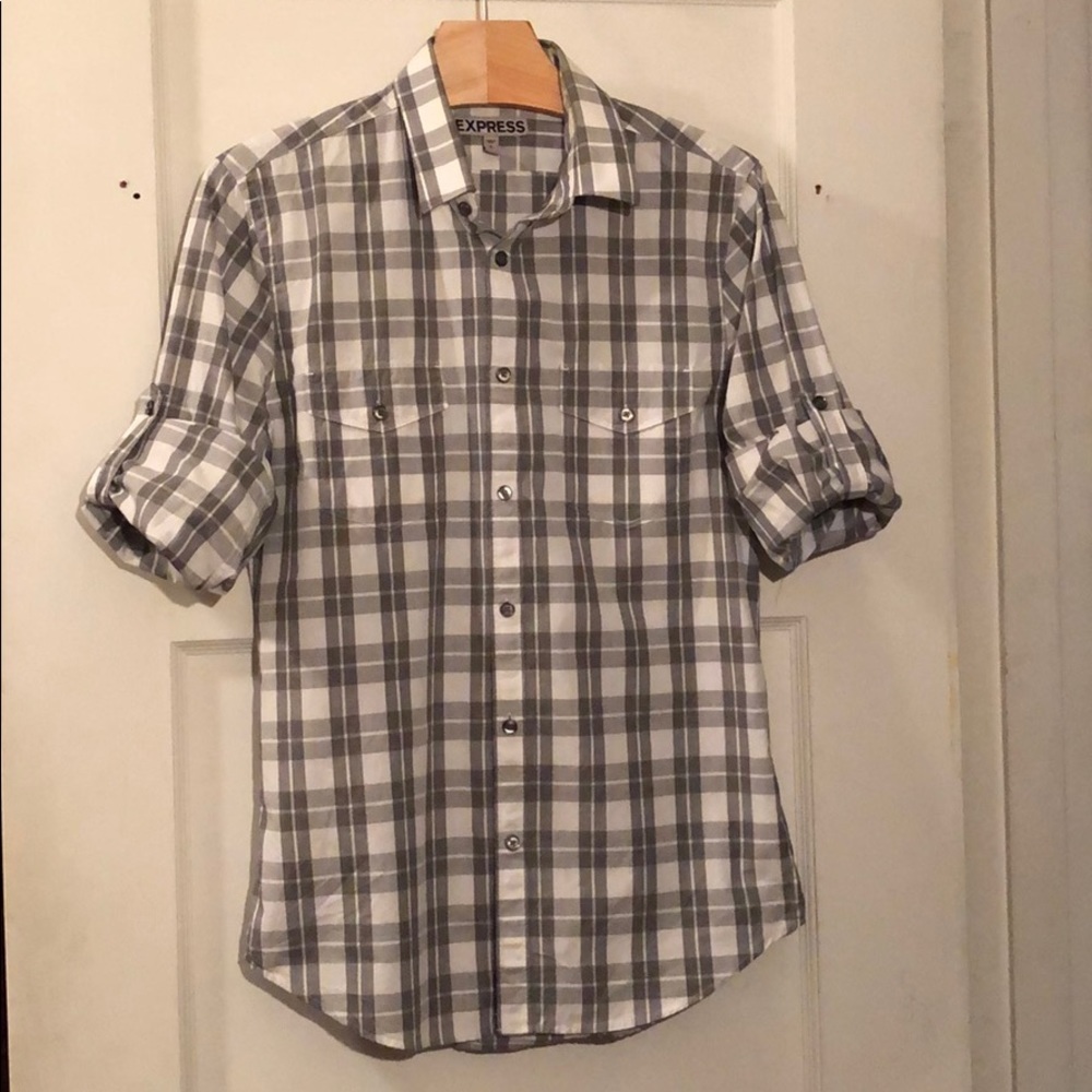 Express fitted checkered shirt